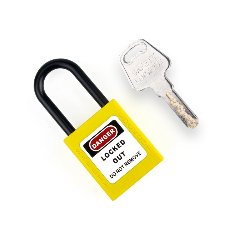 Veiligheid Lock out (LOTO) Hangslot Nylon 38mm - Geel - 4SafeIndustry - Voorkant